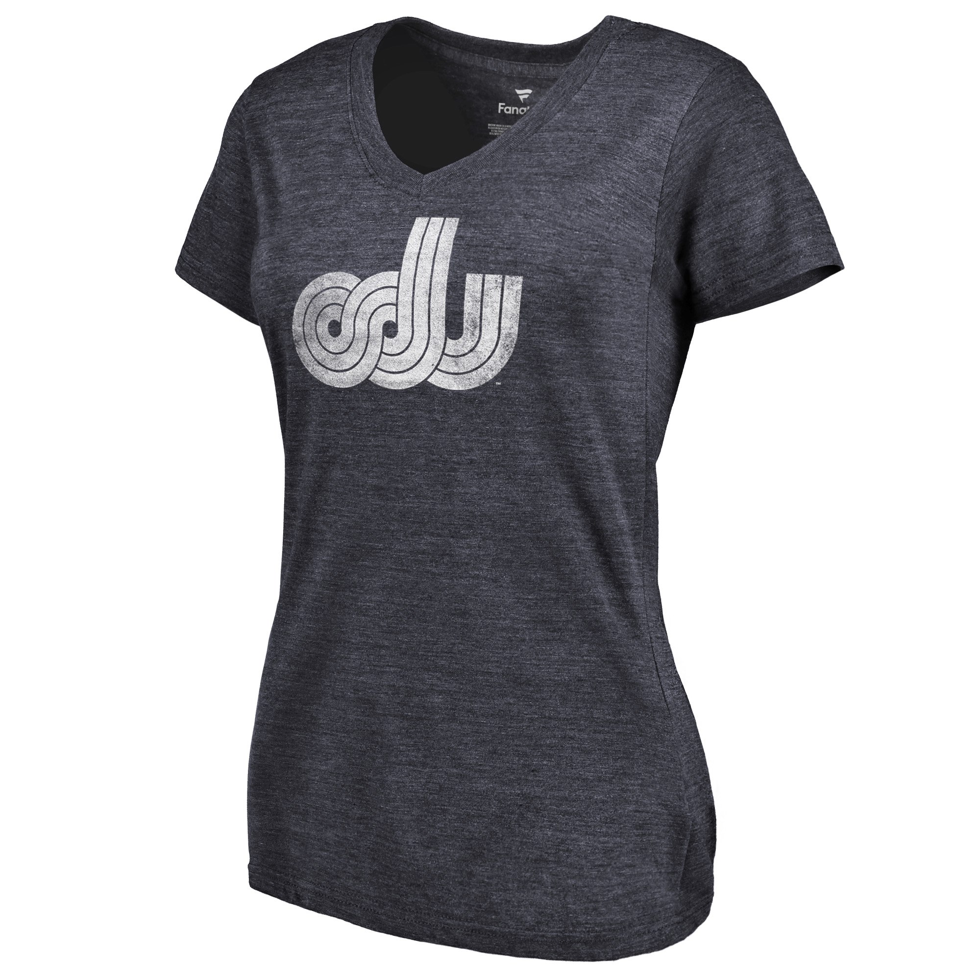 2020 NCAA Fanatics Branded Old Dominion Monarchs Women Navy College Vault Primary Logo TriBlend VNeck TShirt